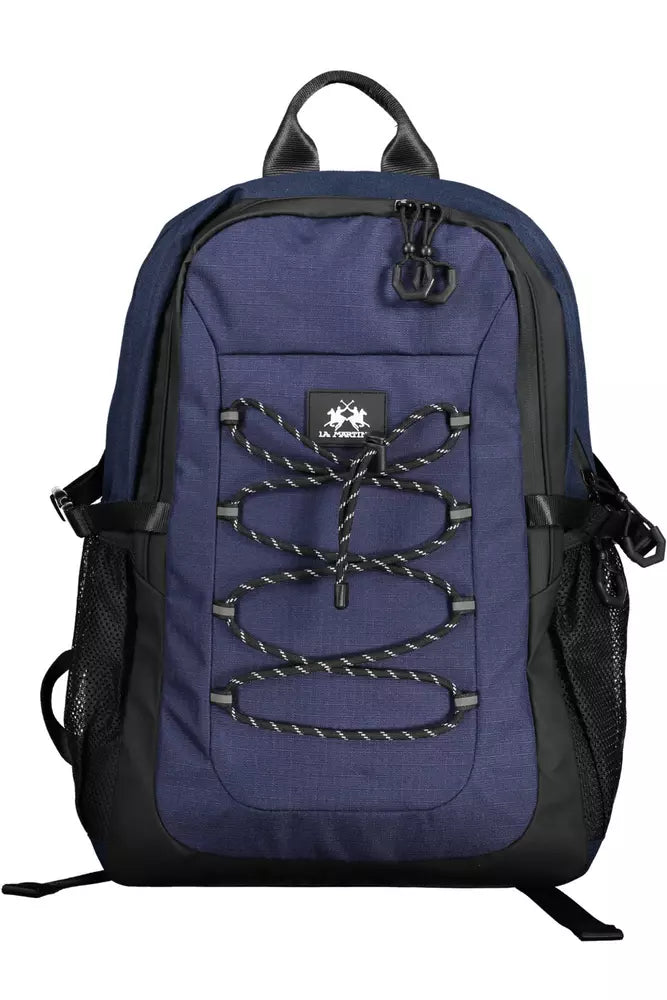 La Martina Blue Polyester Men Backpack