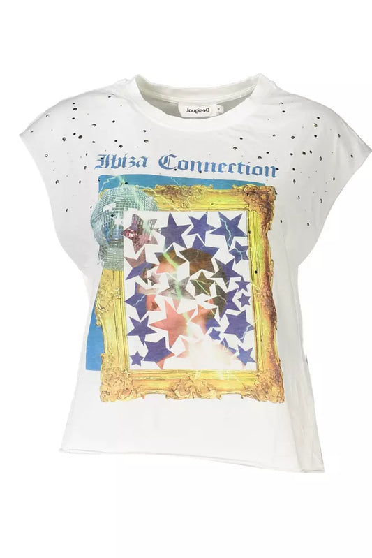 Desigual White Cotton Women T-Shirt