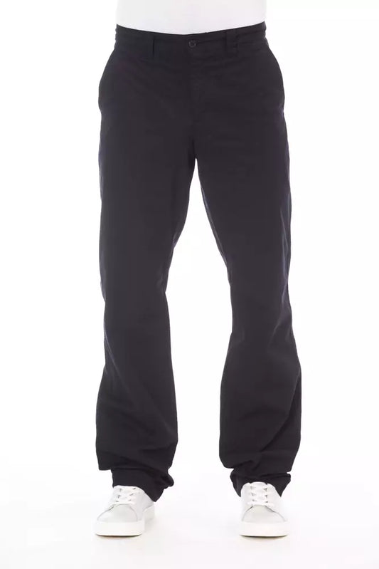 Alpha Studio Blue Cotton Men Pant - Qutton