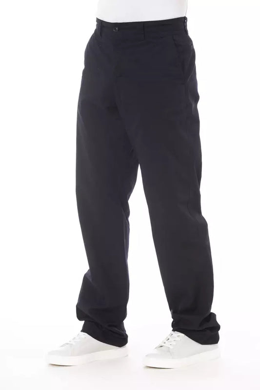 Alpha Studio Blue Cotton Men Pant - Qutton