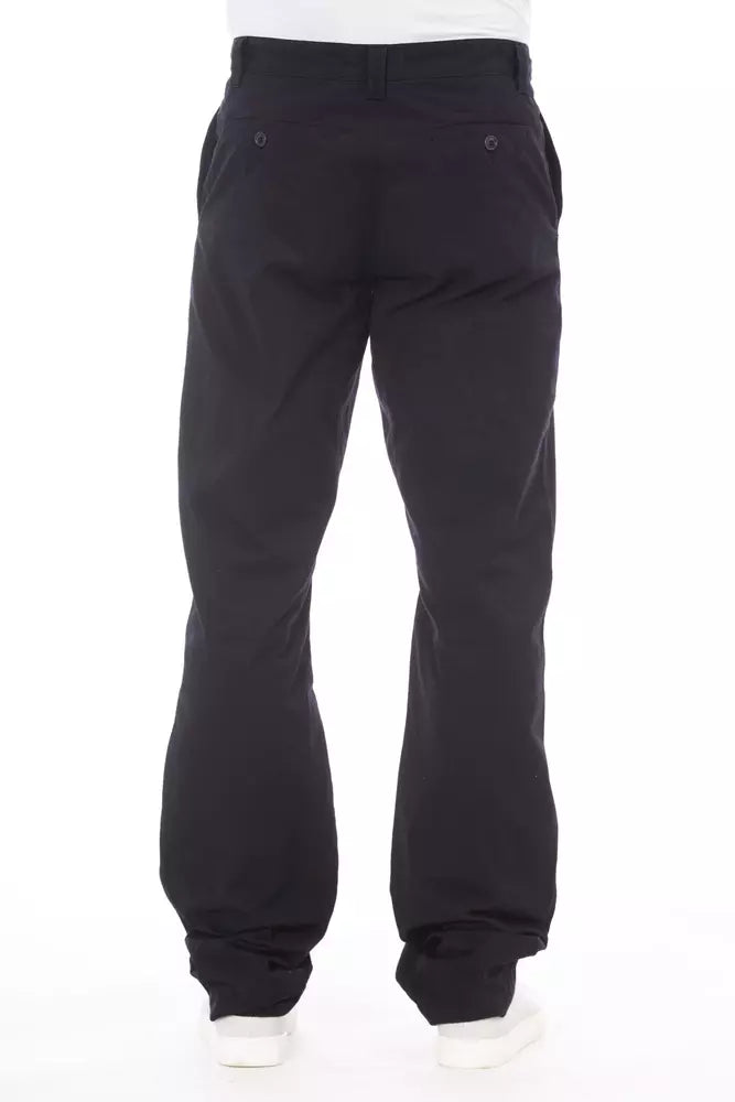 Alpha Studio Blue Cotton Men Pant - Qutton
