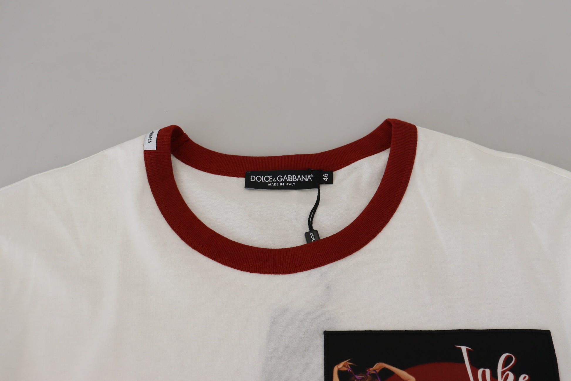 Dolce & Gabbana Cotton White Logo Print Crewneck T-shirt