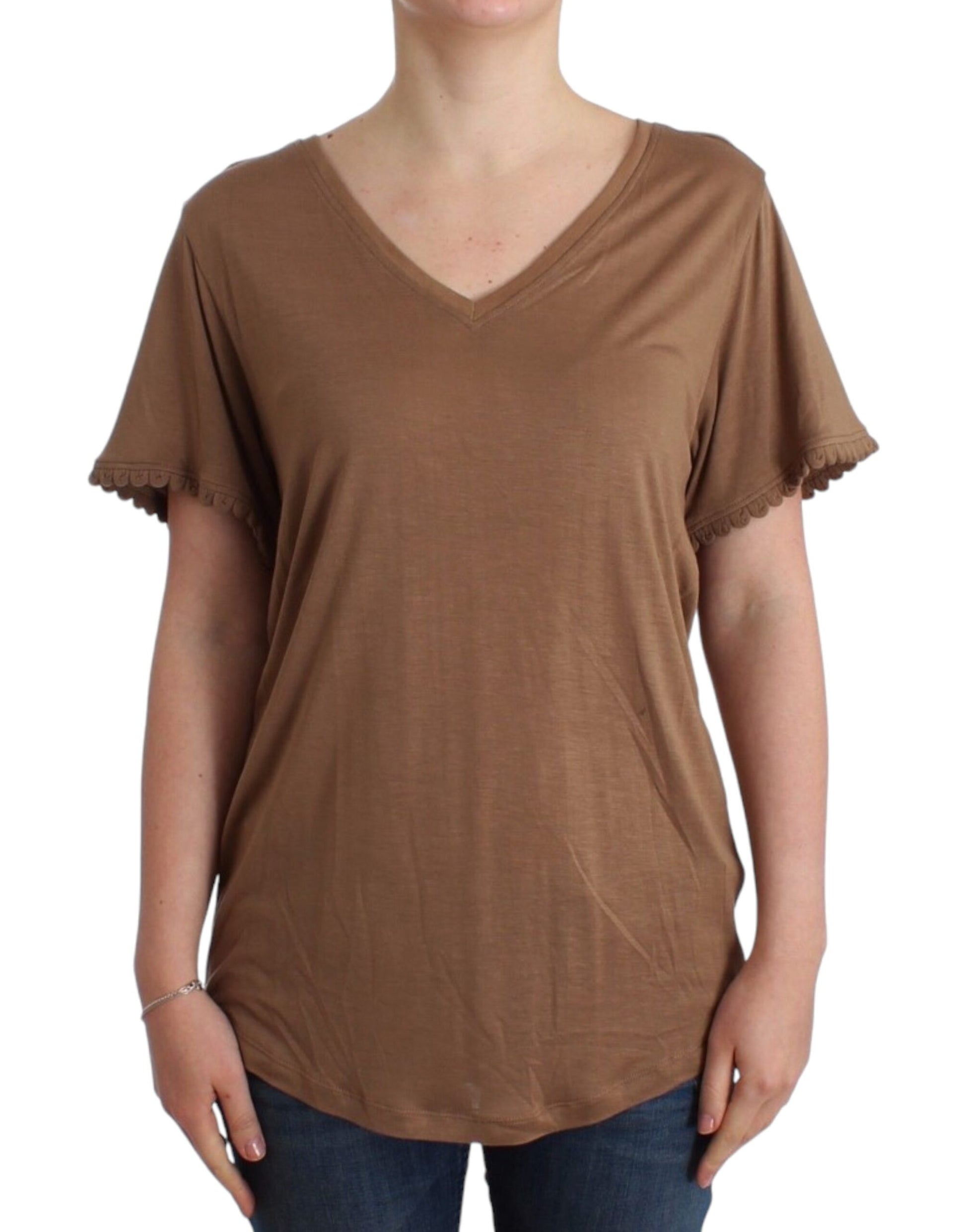 John Galliano Brown shortsleeved top