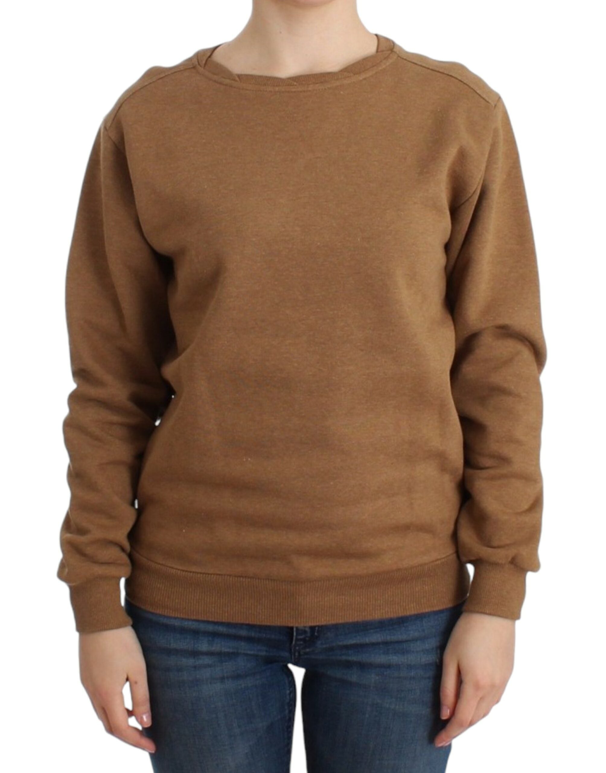 John Galliano Chic Brown Crewneck Cotton Sweater