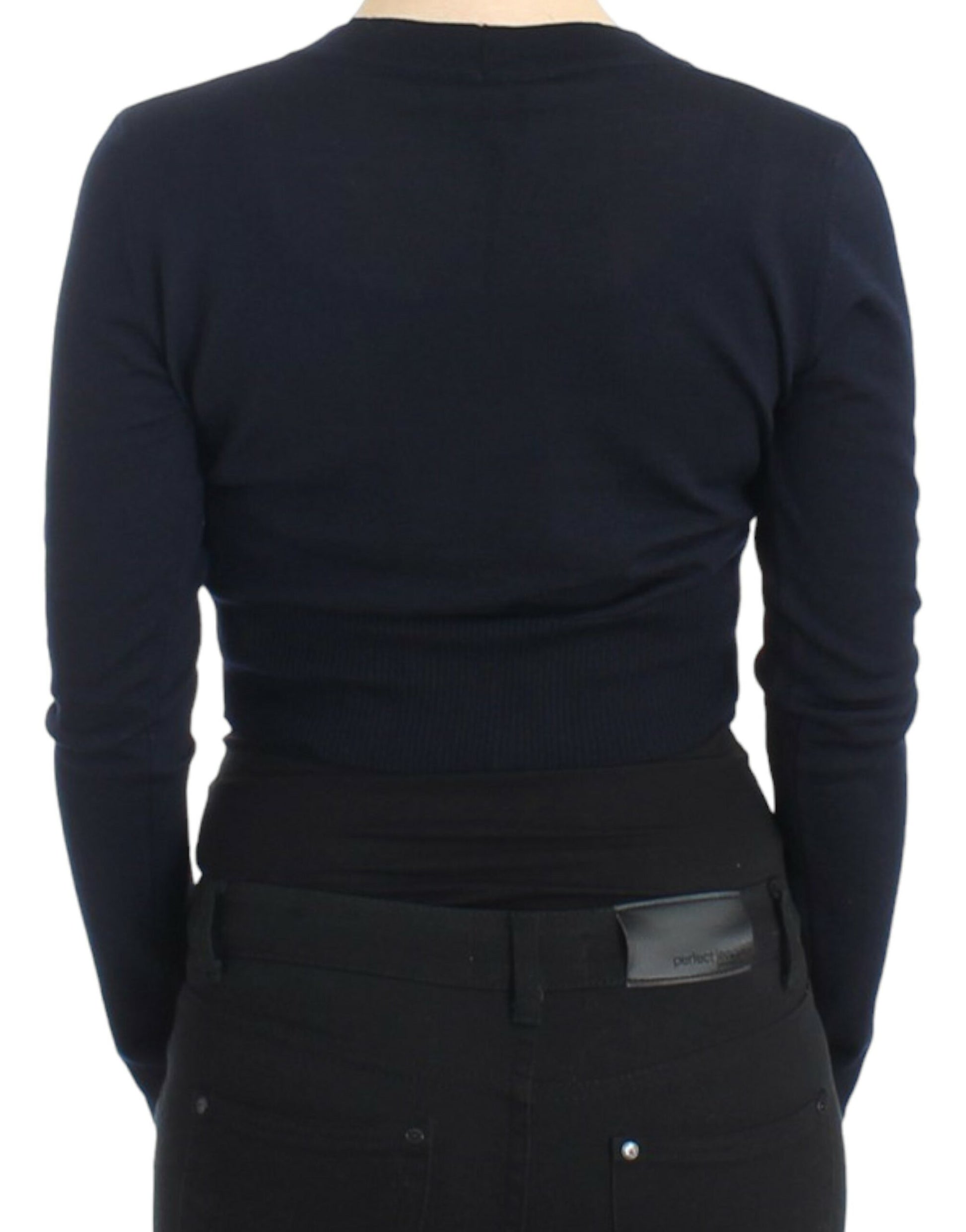 Cavalli Blue cropped wool cardigan