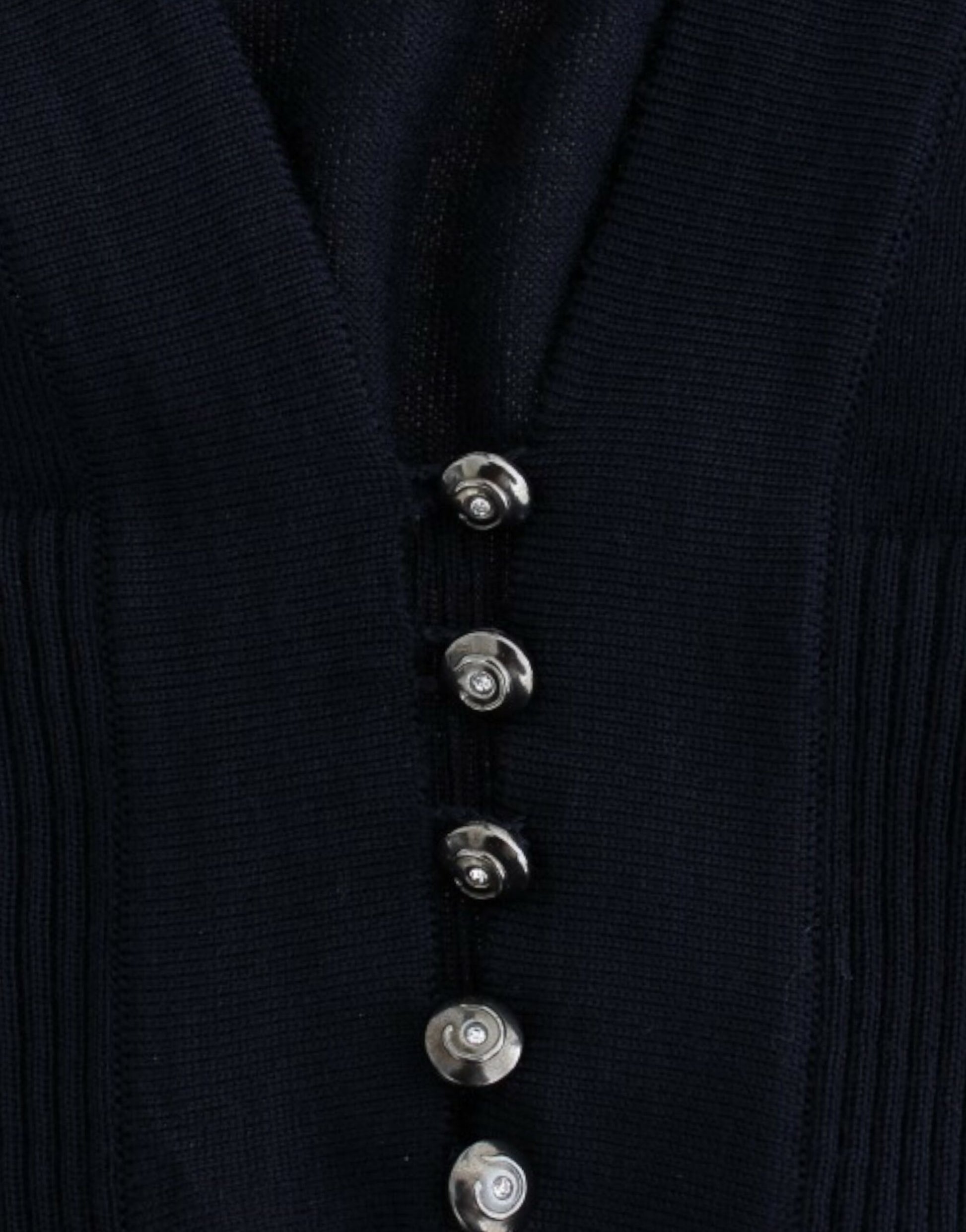 Cavalli Blue cropped wool cardigan