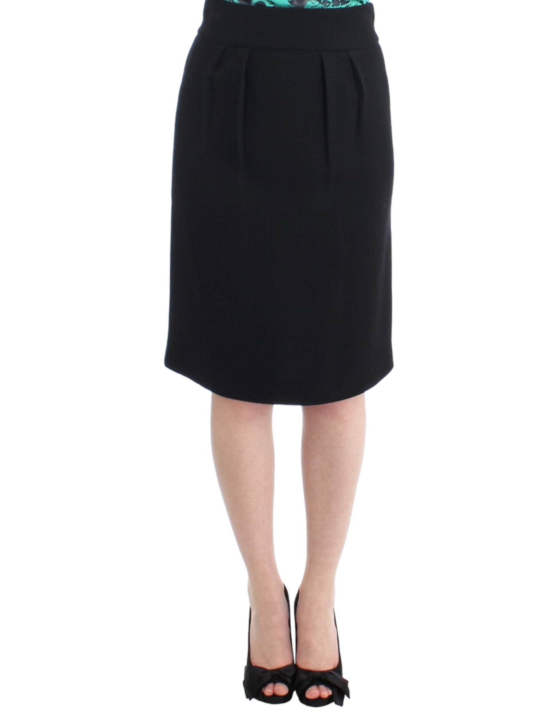 Cavalli Black wool pencil skirt