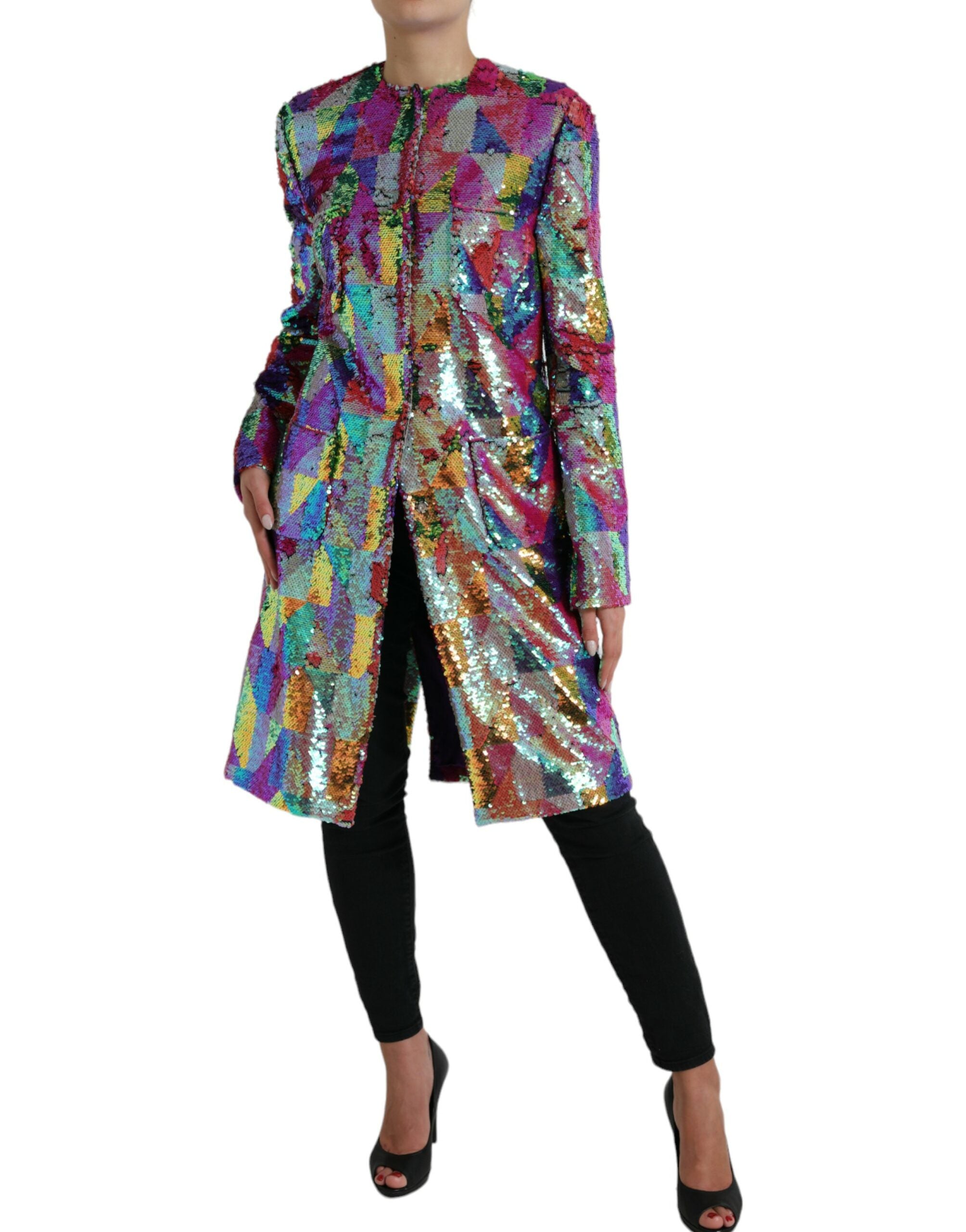 Dolce & Gabbana Multicolor Sequined Long Jacket