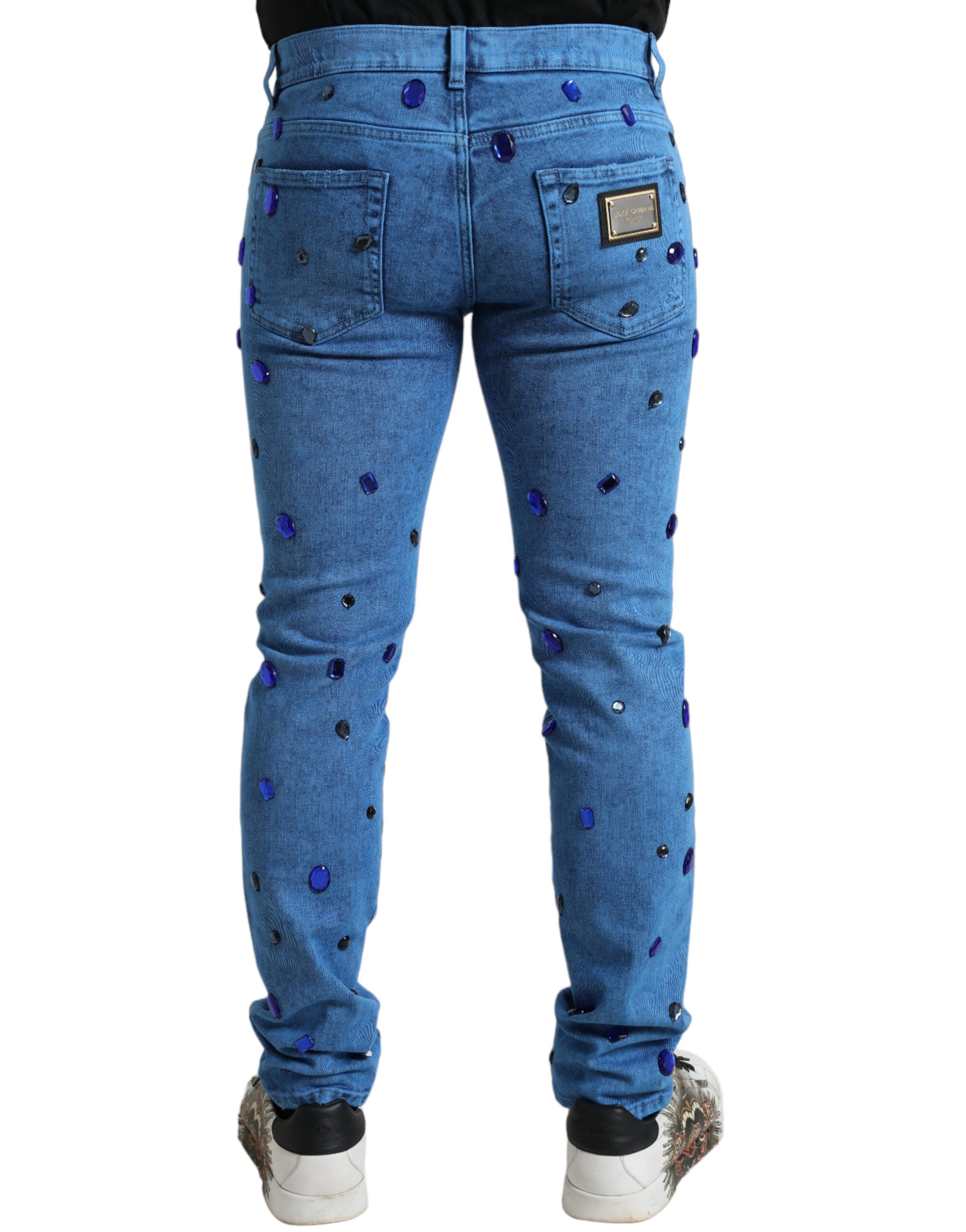 Dolce & Gabbana Crystal Embellished Skinny Denim Jeans