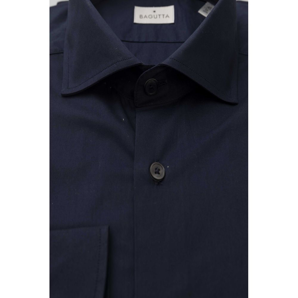 Bagutta Blue Cotton Men's Slim Shirt