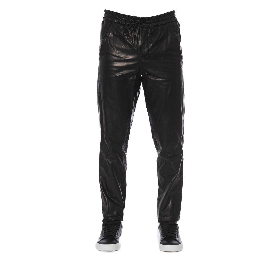 Trussardi Black Lamb Leather Pant
