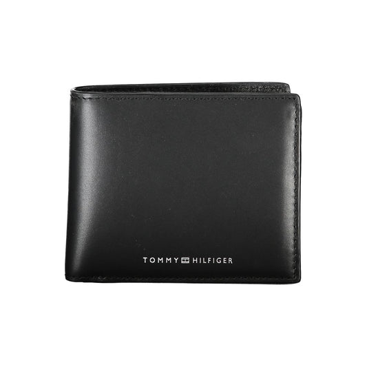 Tommy Hilfiger Sleek Black Leather Wallet for the Modern Man