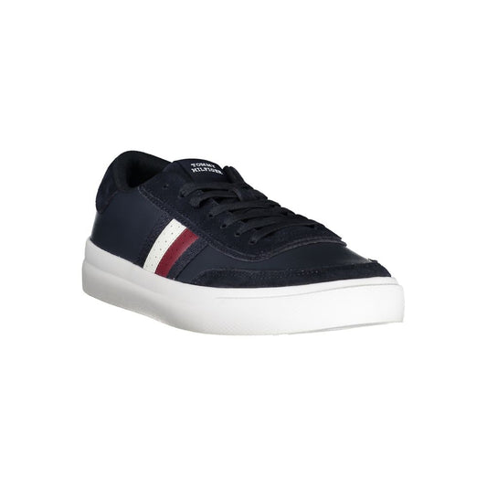 Tommy Hilfiger Sleek Blue Lace-Up Sneakers with Contrast Accents