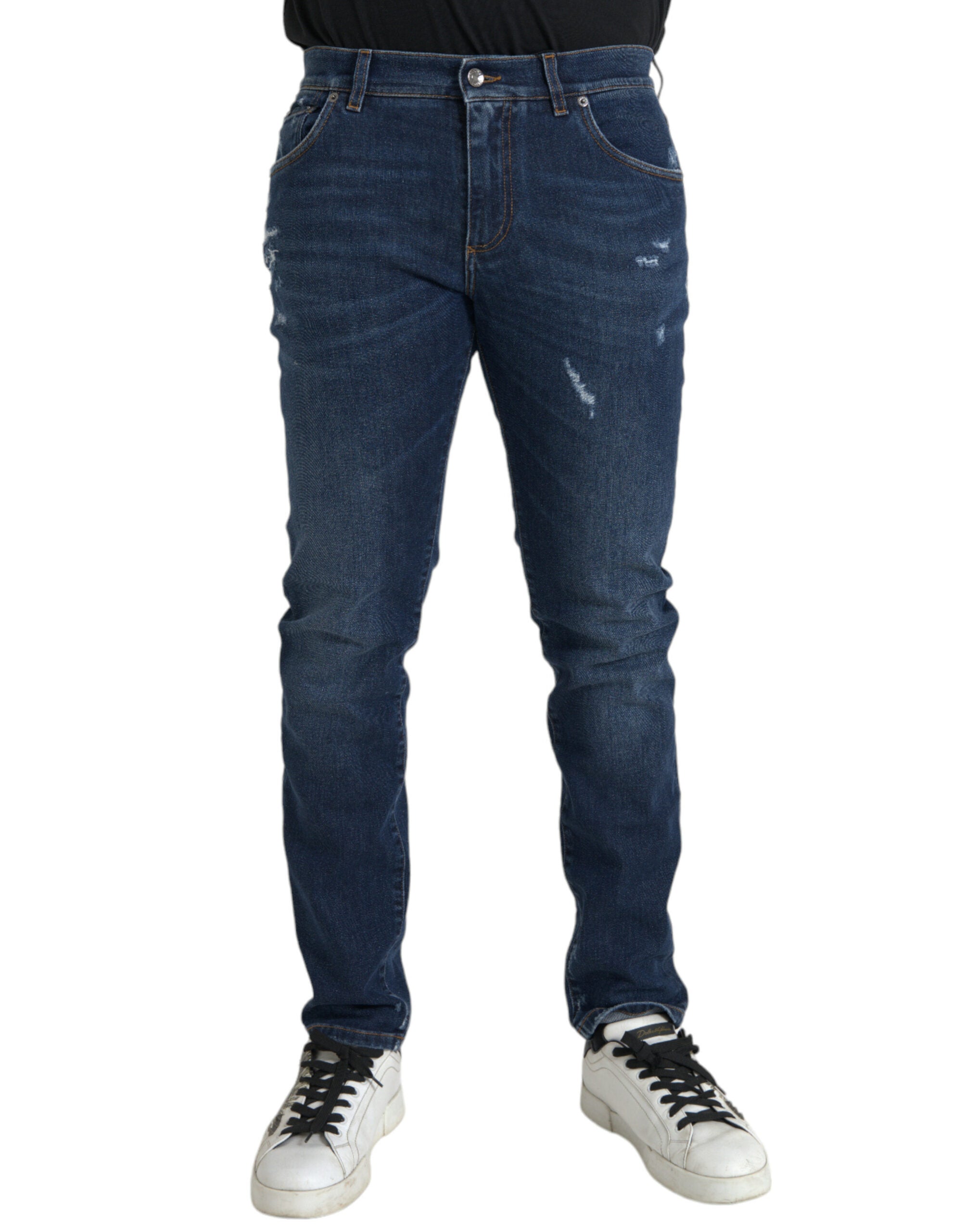 Dolce & Gabbana Blue Slim Fit Cotton Skinny Men Denim Jeans