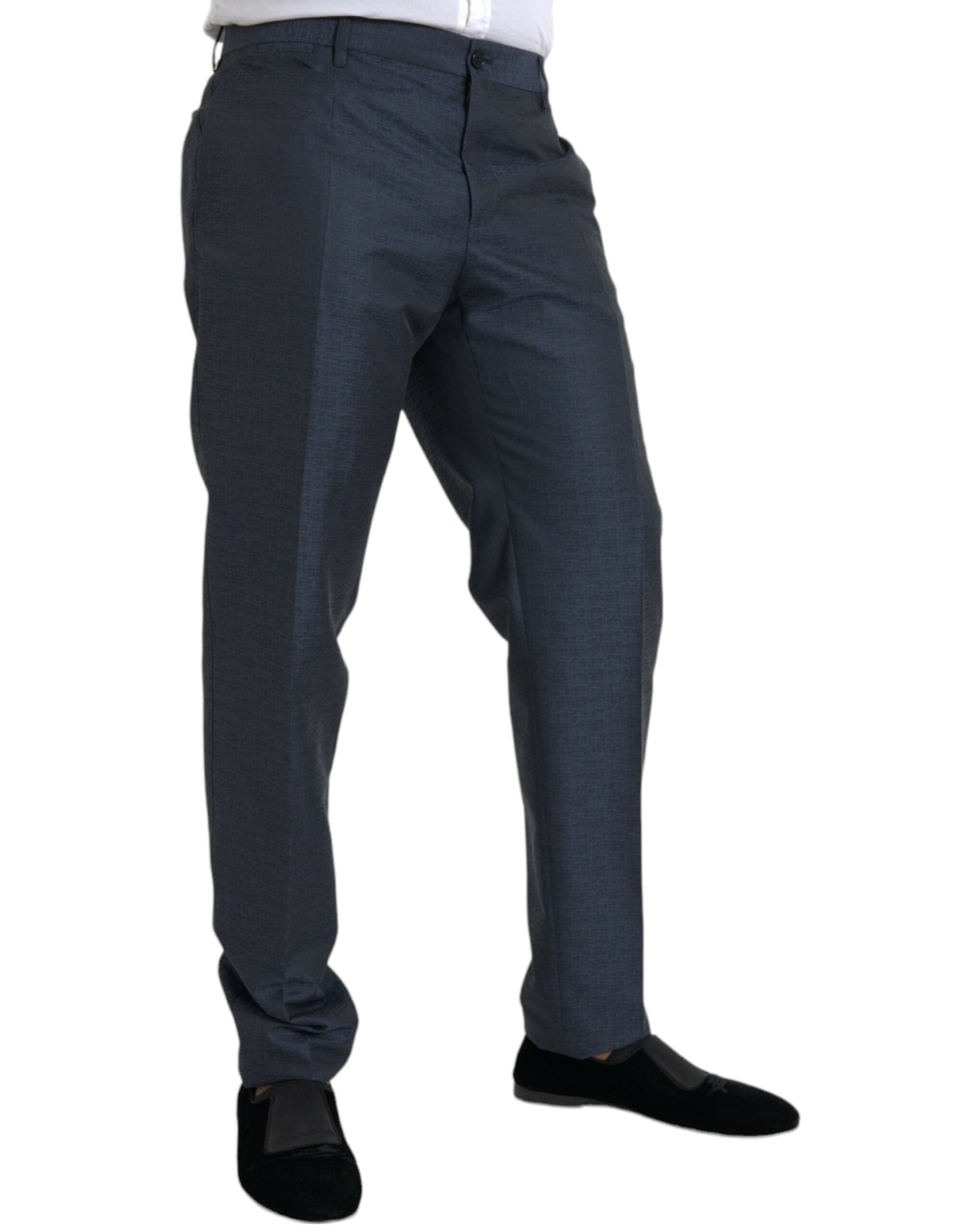 Dolce & Gabbana Blue Wool Men Skinny Dress Pants