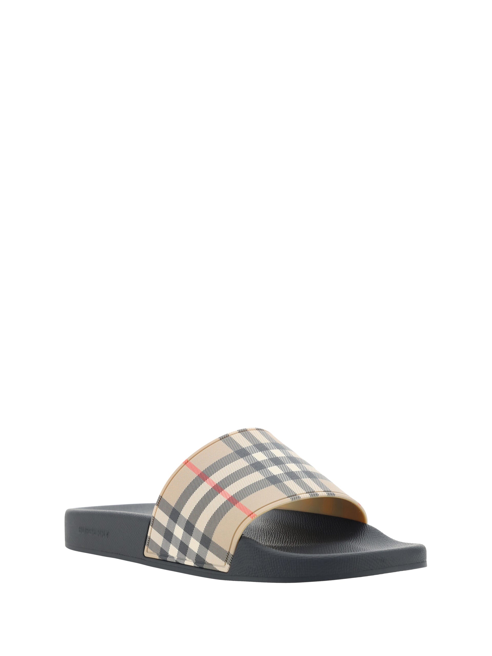 Burberry Brown Rubber Slides Sandals