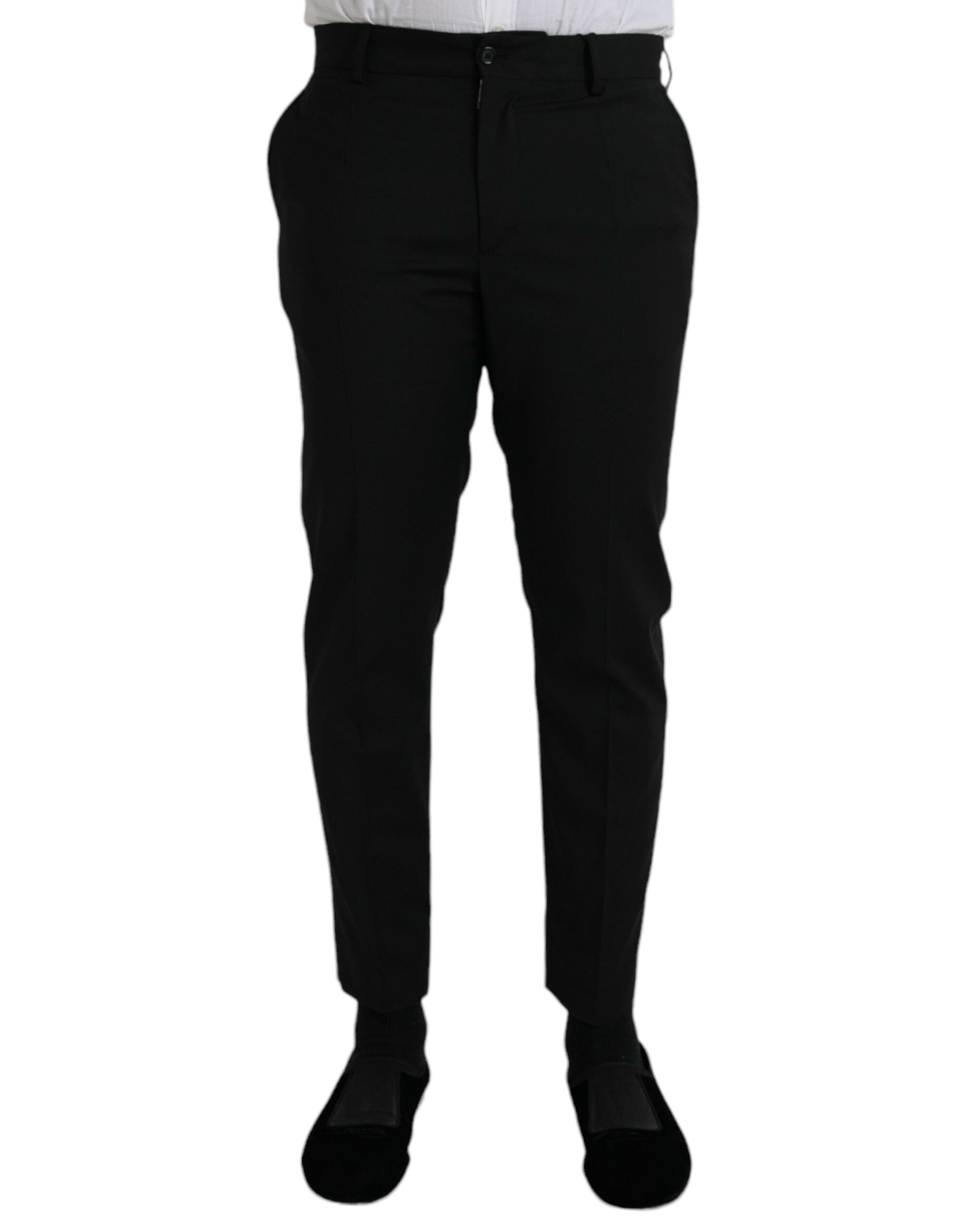 Dolce & Gabbana Black Wool SlimFit Dress Formal Pants