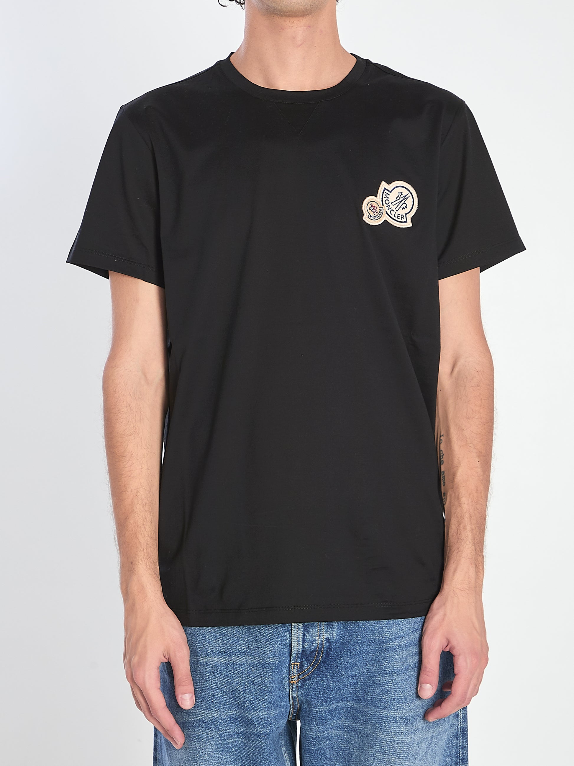 T-shirt with double logo patches