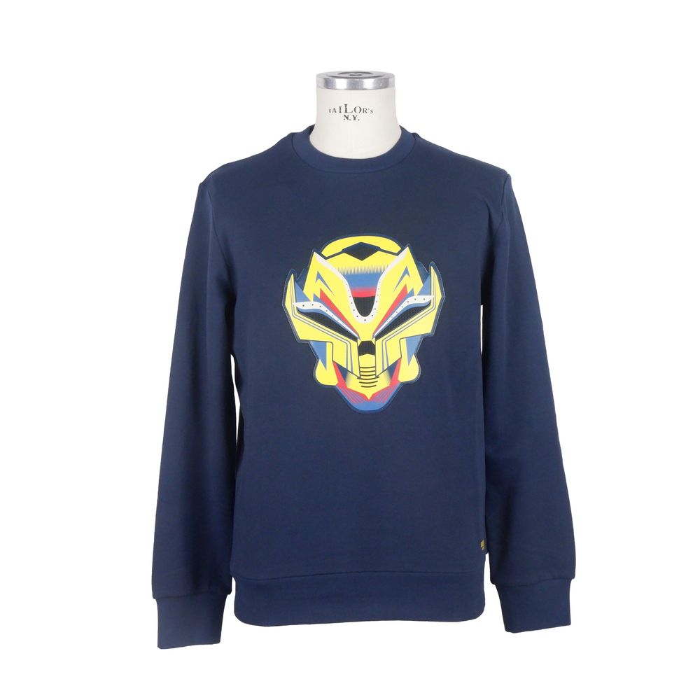 Bikkembergs Blue Cotton Men Sweater