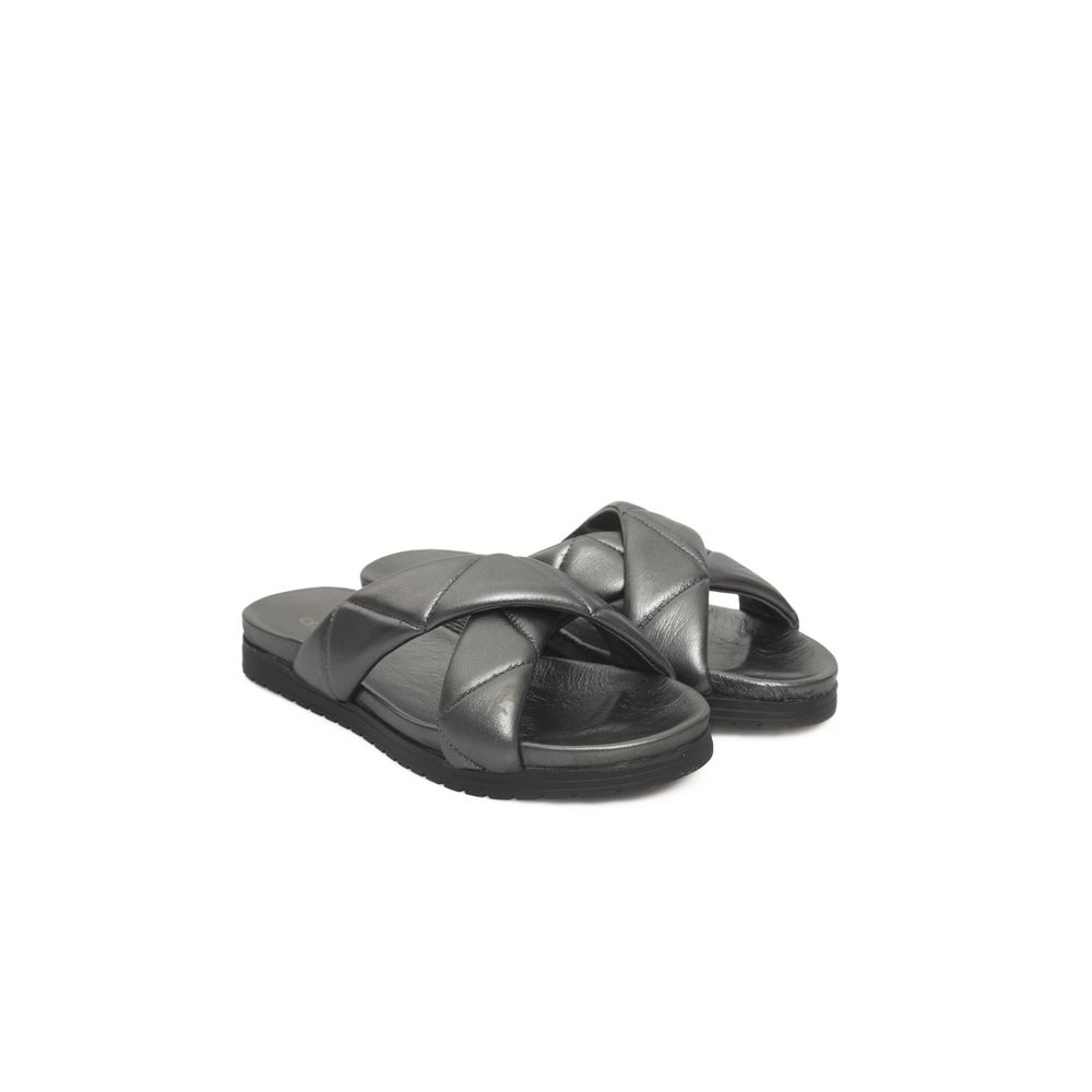 Cerruti 1881 Gray Lambskin Women Sandal