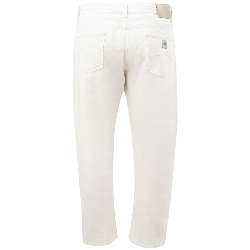 Armani Exchange Elegant White Cotton Trousers