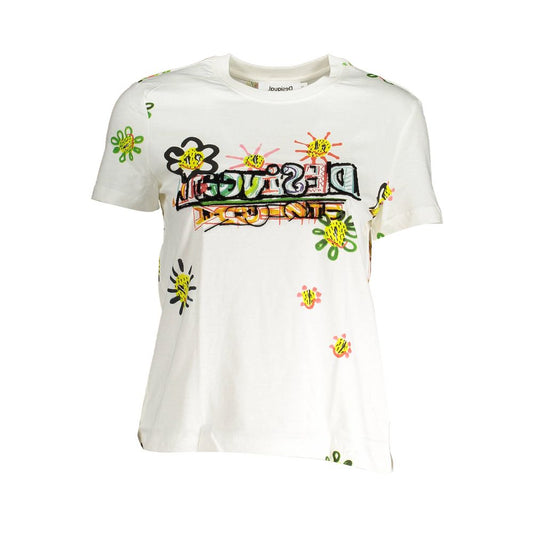 Desigual White Cotton Women T-Shirt