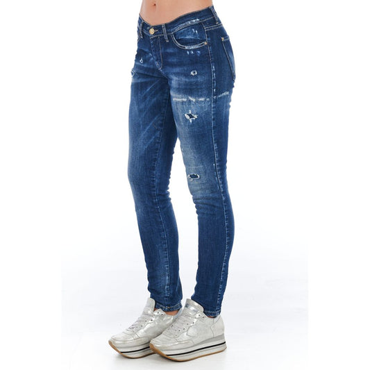 Frankie Morello Blue Cotton Women Jeans