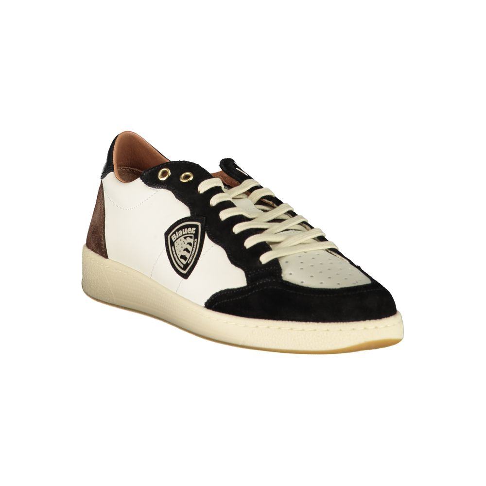 Blauer White Polyester Sneaker