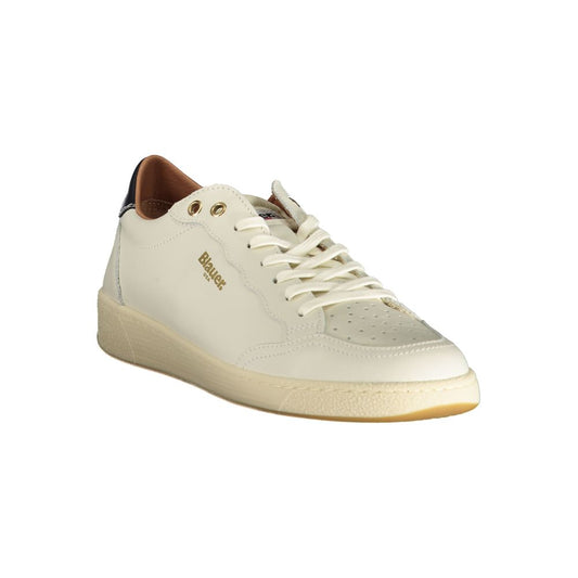 Blauer White Polyester Sneaker