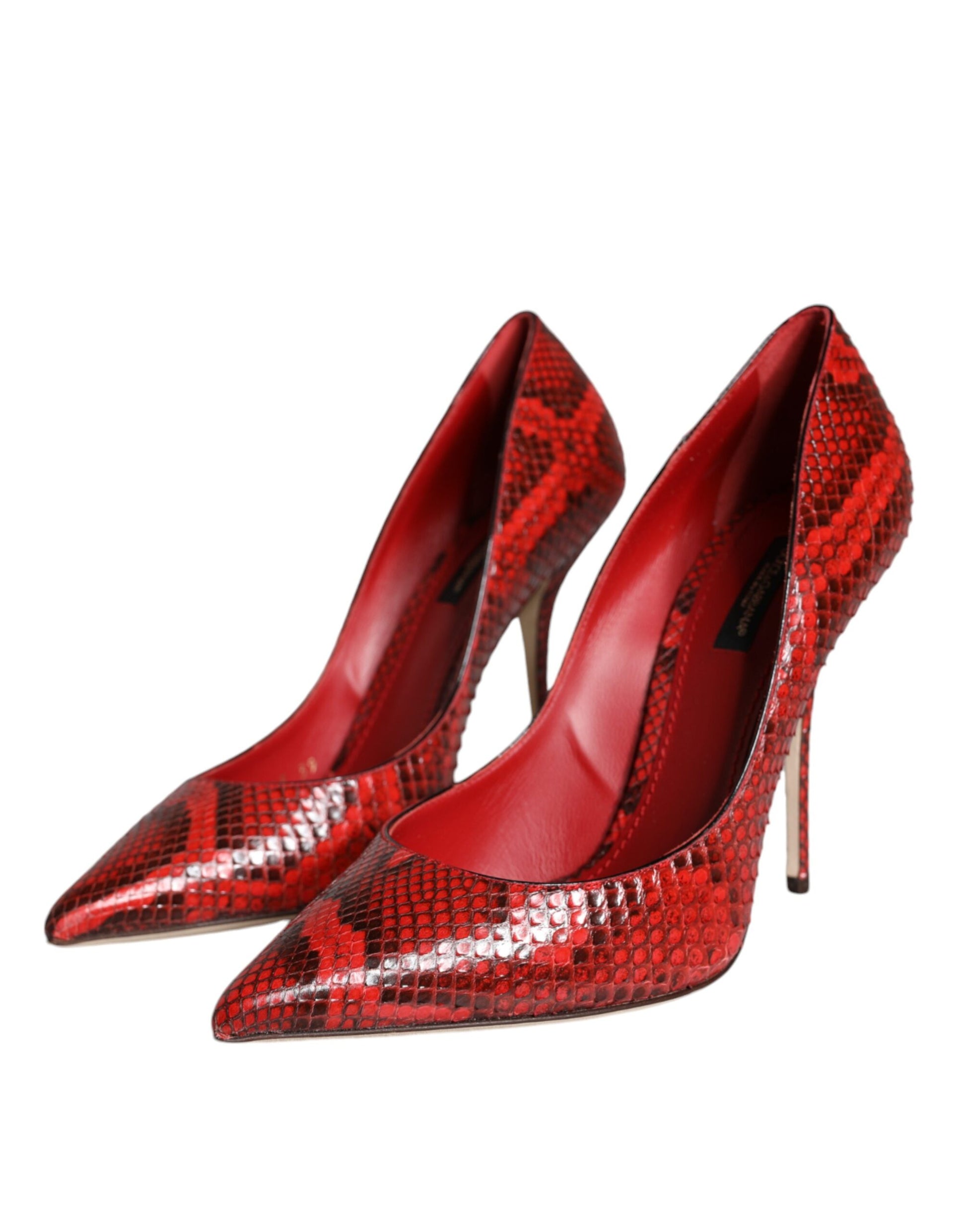 Dolce & Gabbana Red Leather Stiletto High Heels Pumps Shoes