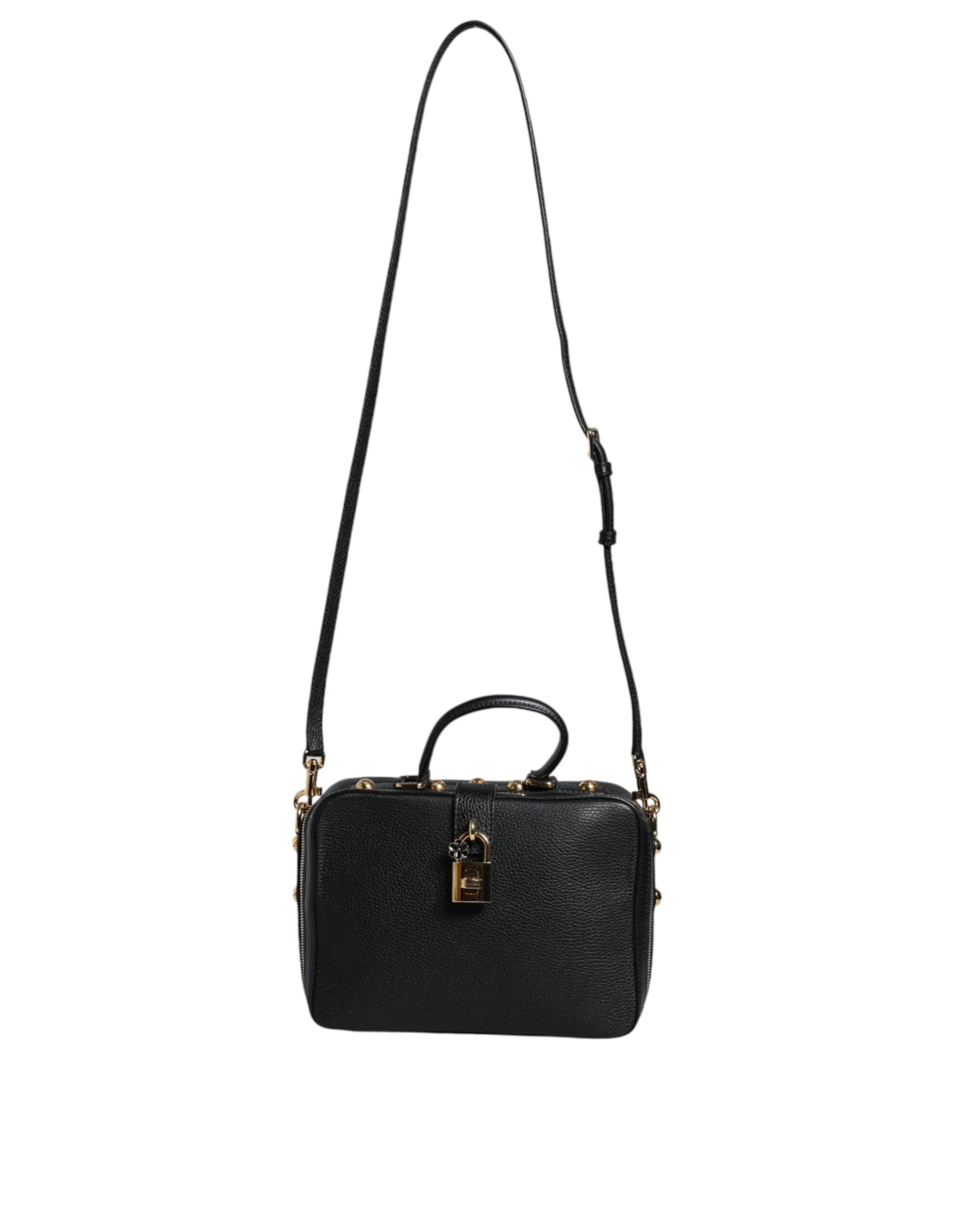 Dolce & Gabbana Black Calfskin Leather Welcome Handbag Bag