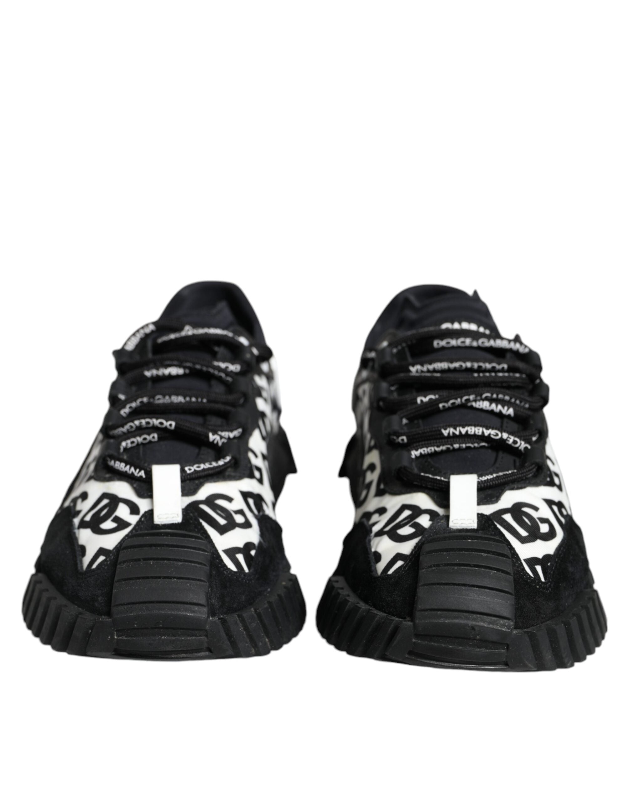 Dolce & Gabbana Black Logo Lace Up Low Top NS1 Sneakers Shoes