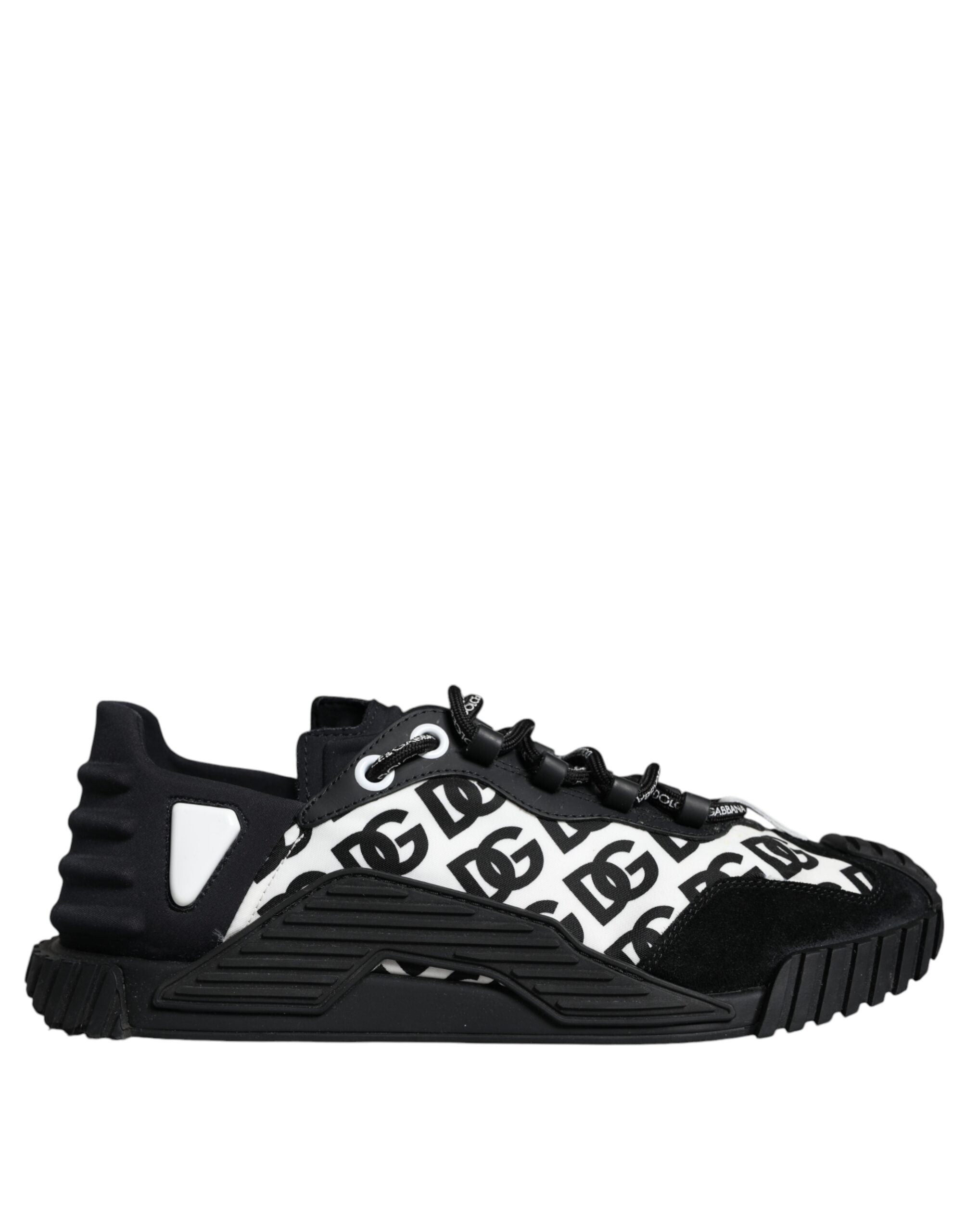 Dolce & Gabbana Black Logo Lace Up Low Top NS1 Sneakers Shoes