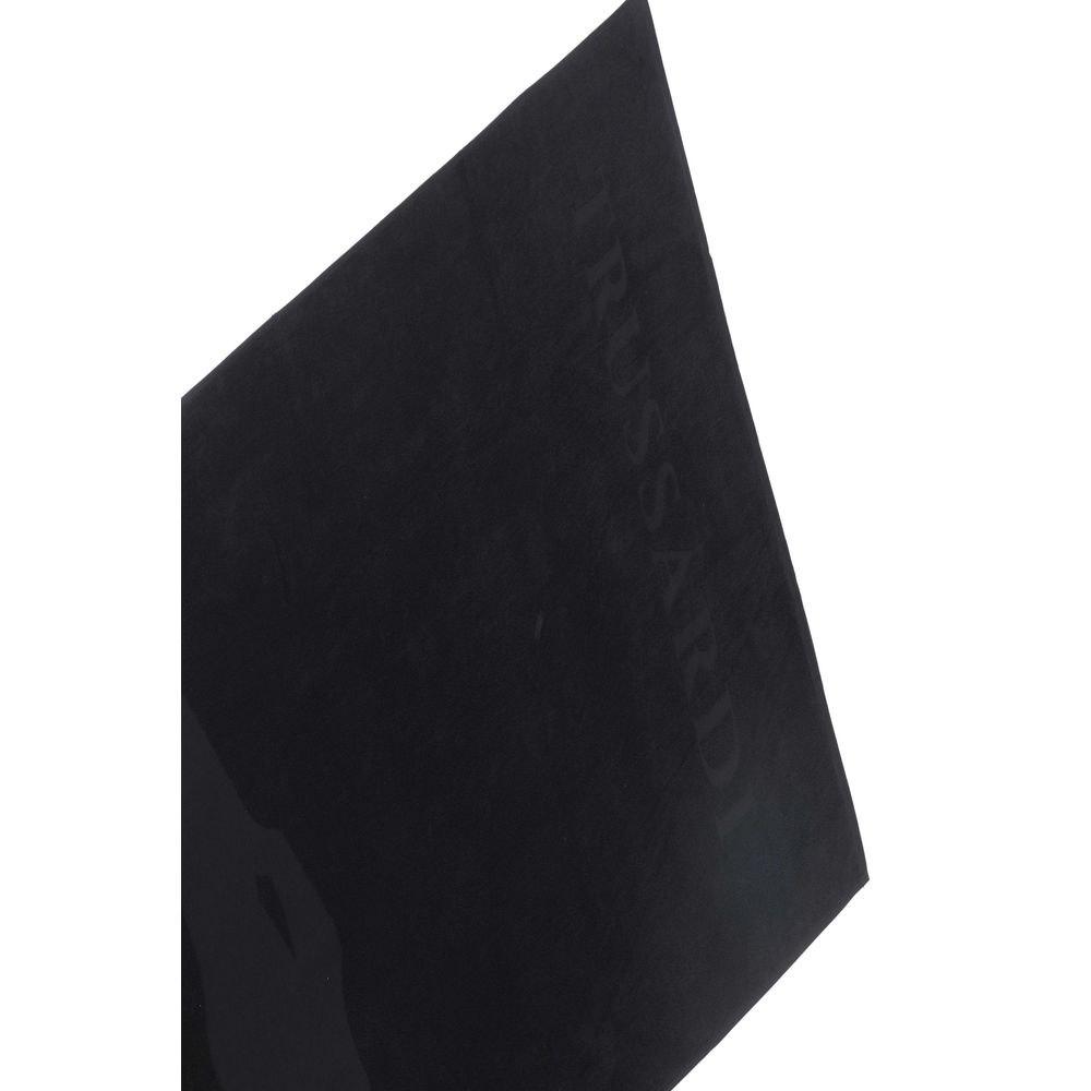 Trussardi Beachwear Black Cotton Beach Towel