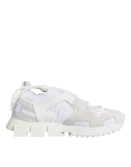 Dolce & Gabbana White Mesh Sorrento Trekking Sneakers Shoes