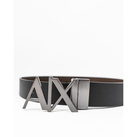 Armani Exchange Black Leather Regular Belt