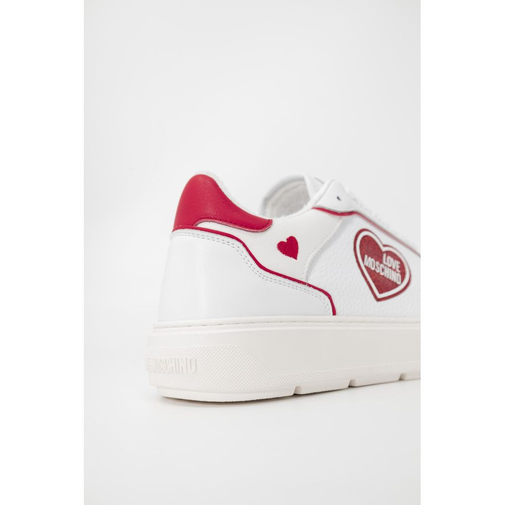 Love Moschino Red Polyethylene Low Top Sneakers