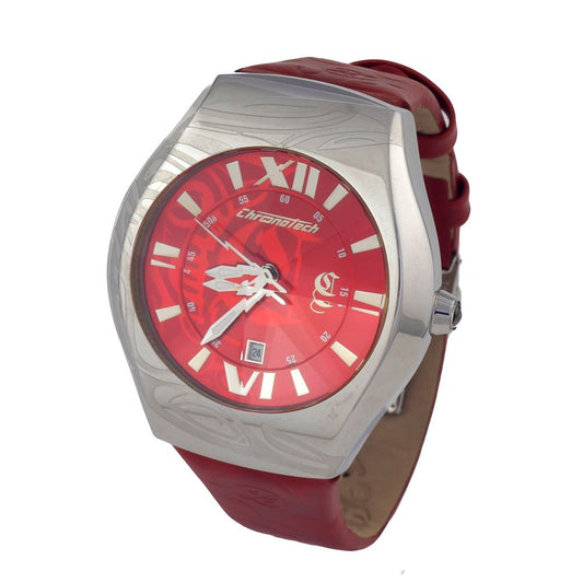 Chronotech Multicolor Leather Dress Watch