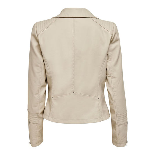 Only Beige Viscose Jackets & Coat