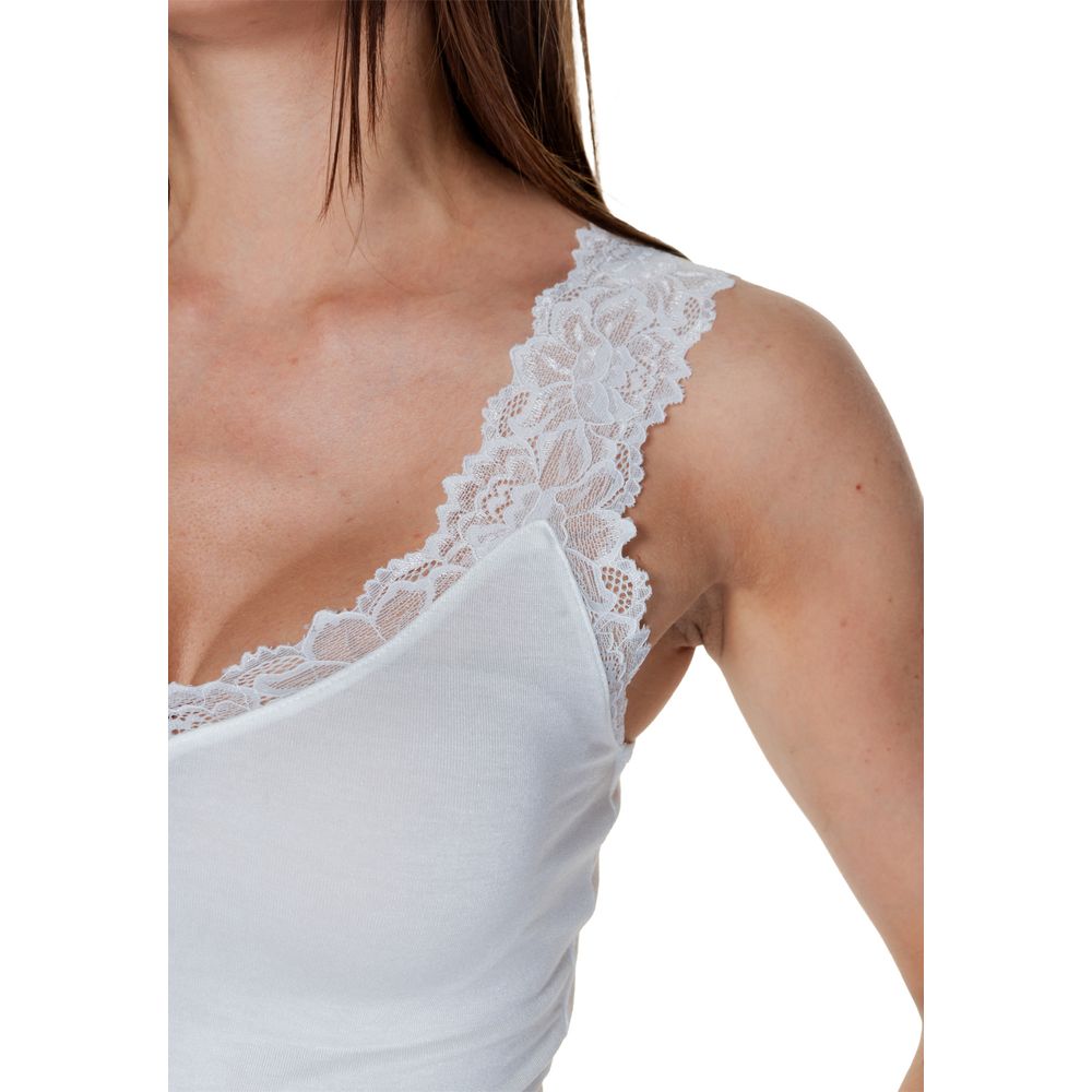 Vero Moda White Viscose Tank Tops