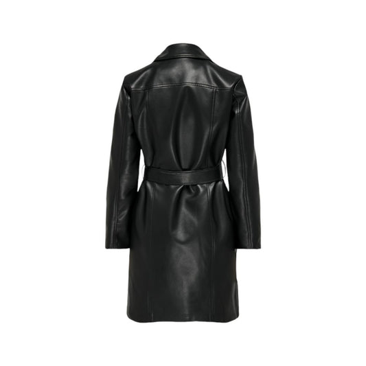 Jacqueline De Yong Black Polyethylene Jackets & Coat