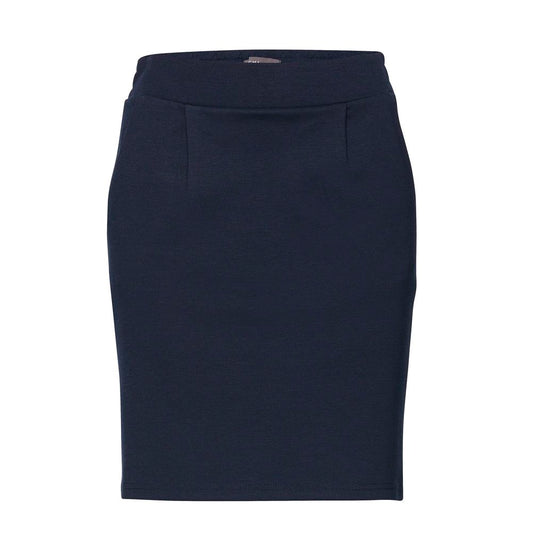 ICHI Blue Polyester Mini Skirt - Qutton