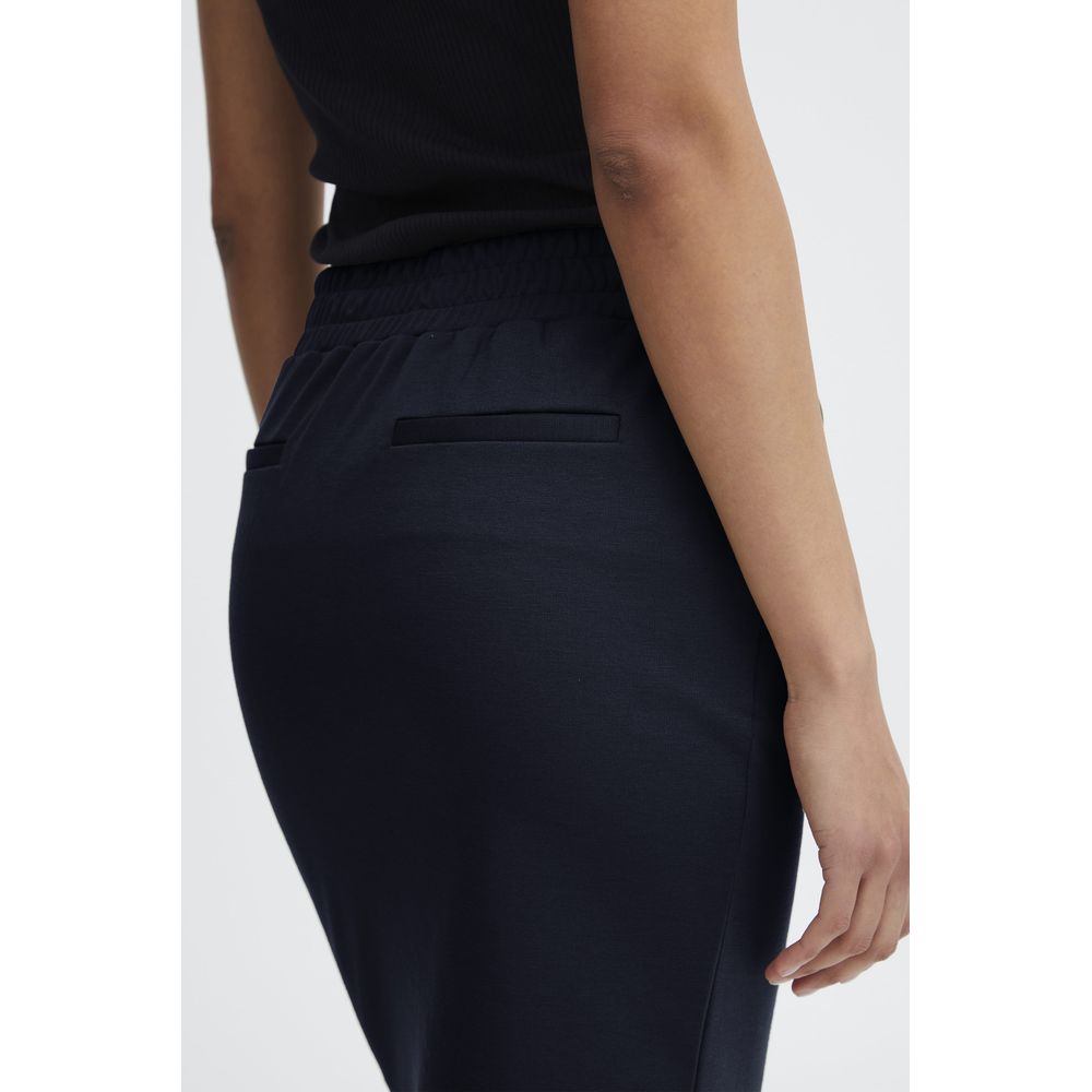 ICHI Blue Polyester Mini Skirt - Qutton