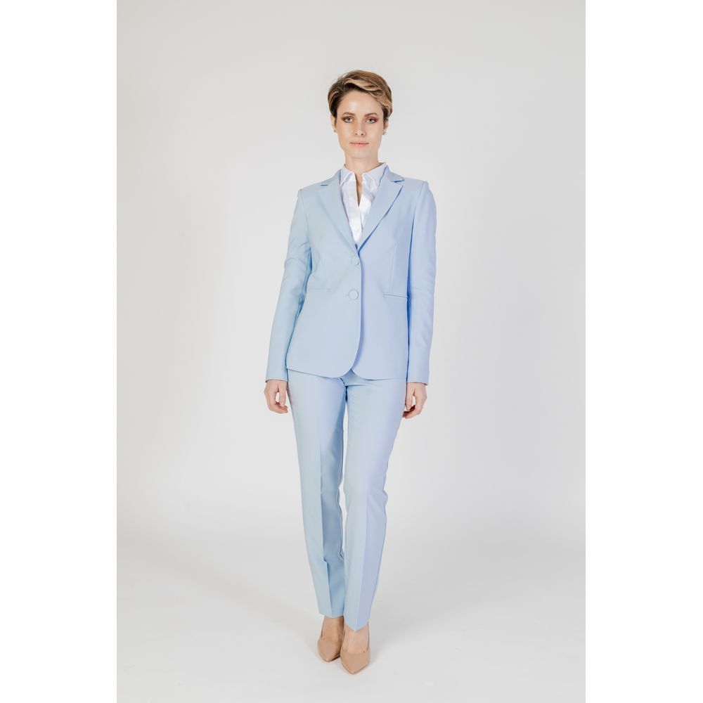 Sandro Ferrone Blue Polyester Dress Pants