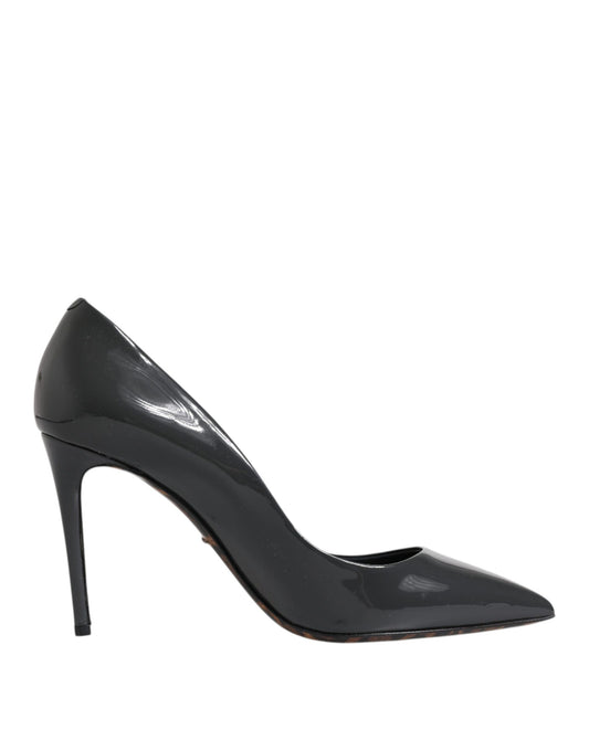 Dolce & Gabbana Black Patent Leather Heels Pumps Shoes