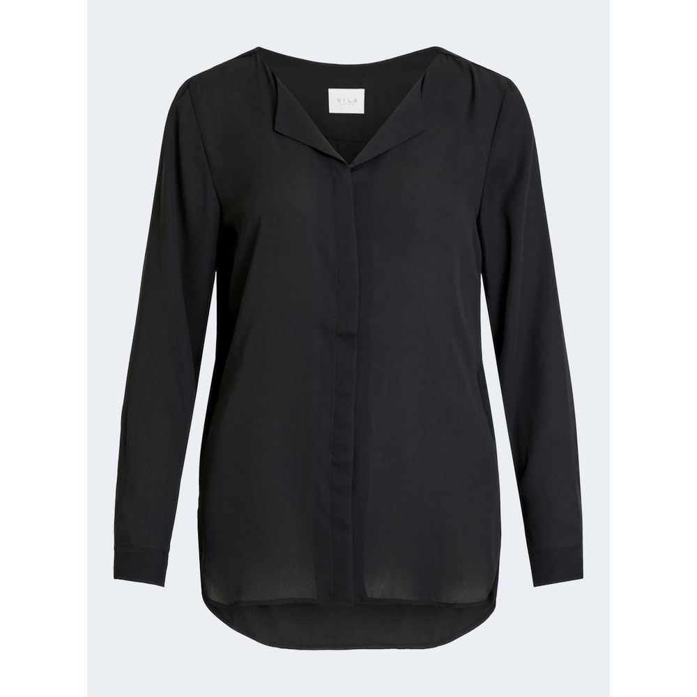 Vila Clothes Black Polyester Blouse