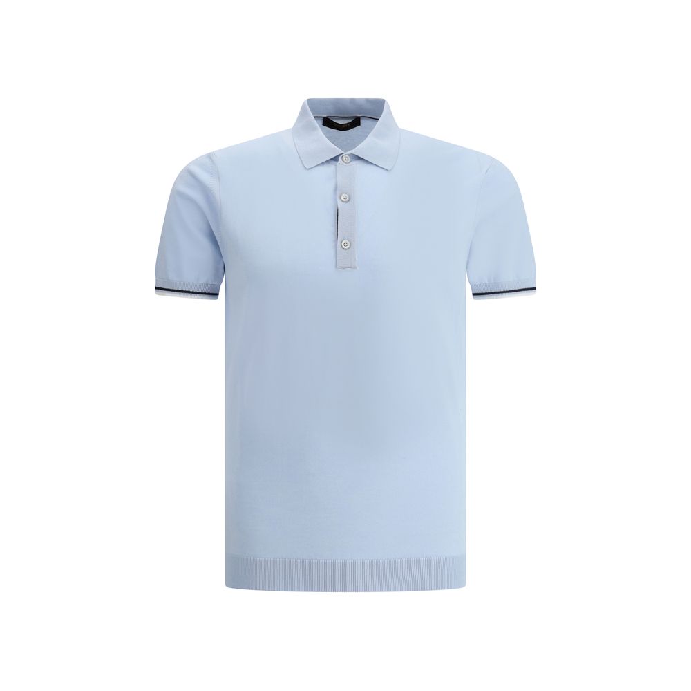 MooRER Light Blue Cotton Polo Shirt