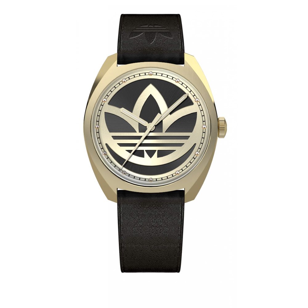 Adidas Black Leather Dress Watch