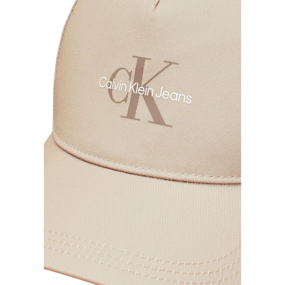 Calvin Klein Jeans Beige Recycled Polyester Cap (Baseball Hat)