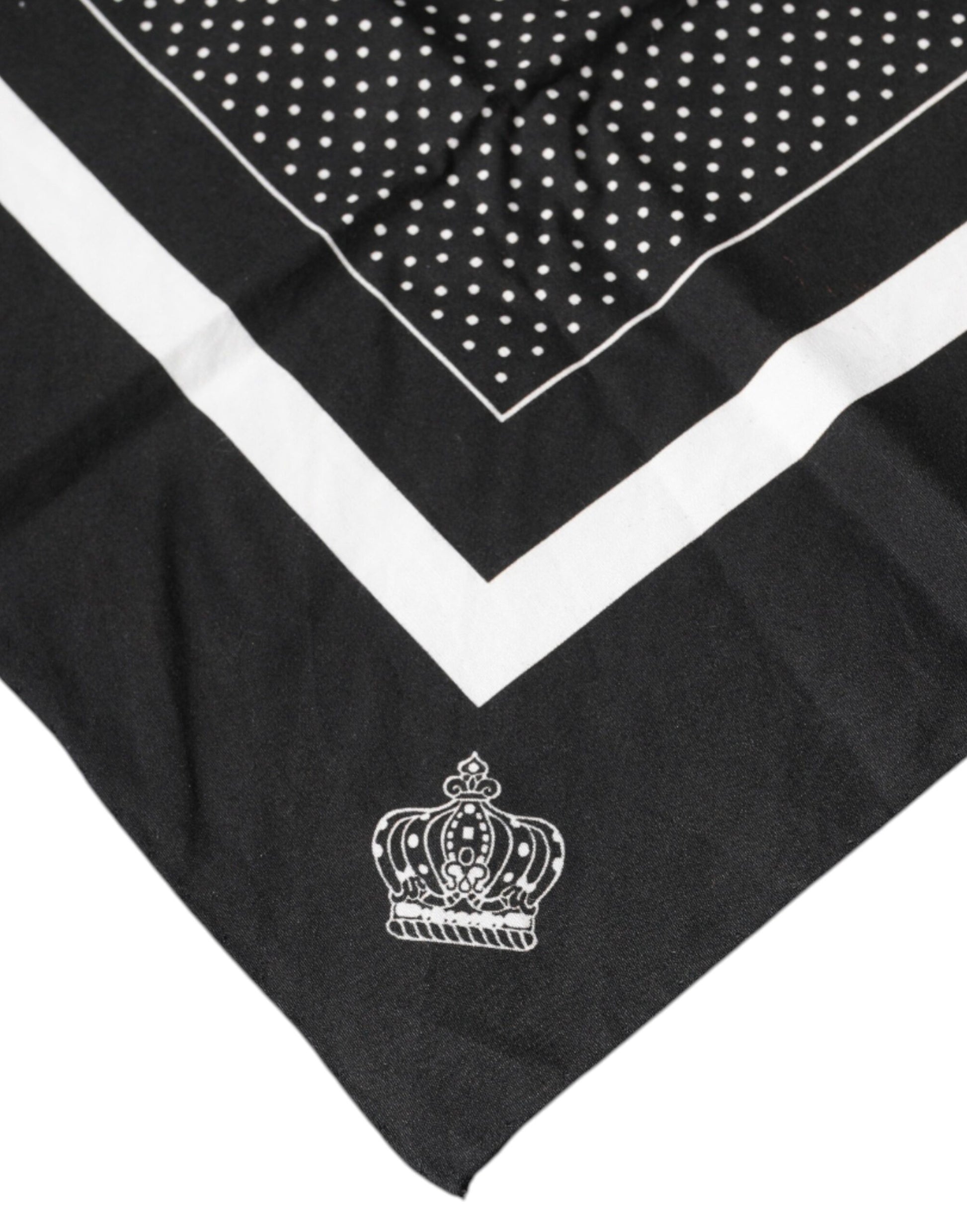 Dolce & Gabbana Black Polka Dots Cotton Handkerchief Scarf